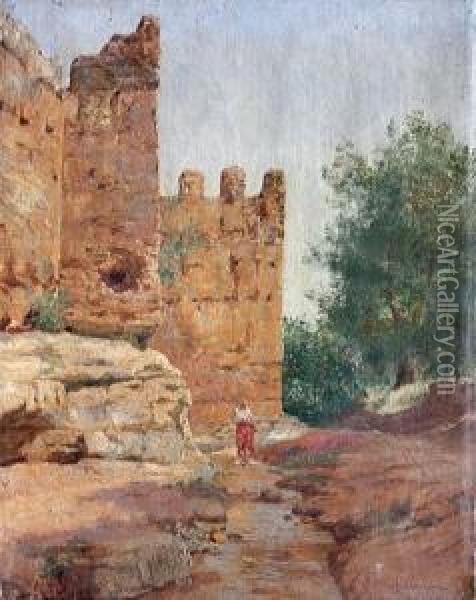  Oued Metchkana  Oil Painting - John-Lewis Shonborn