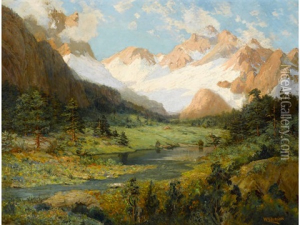 The Minarets (ritter Range, Sierra Nevada Mountains) Oil Painting - William Lee Judson