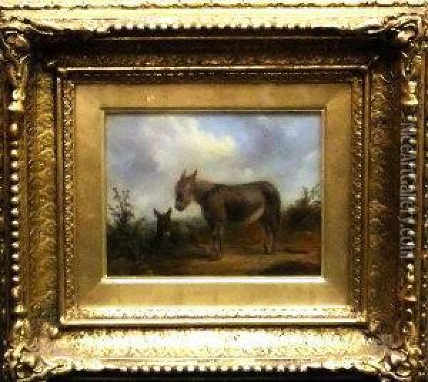 Two Donkeys Oil Painting - Edward Robert Smythe