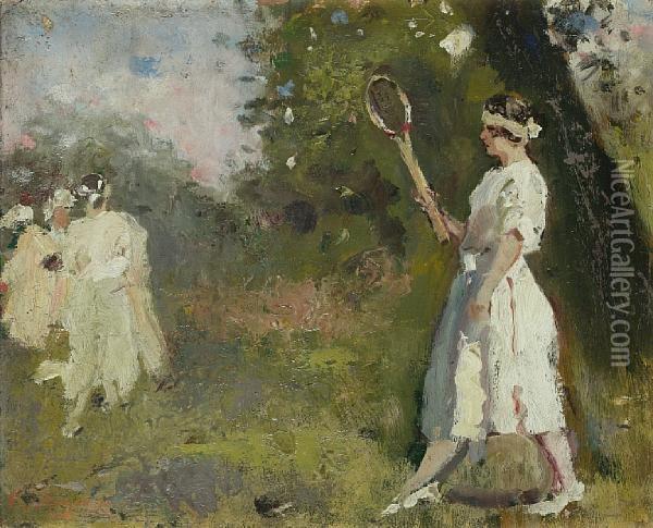 Gioco Del Tennis, Parigi Oil Painting - Raffaele Ragione