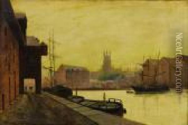 Gloucester Dock Oil Painting - John Atkinson Grimshaw