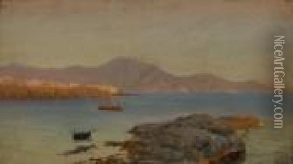 The Bay Of Naples Oil Painting - Giuseppe de Nittis