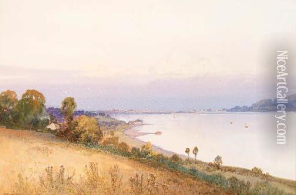 Sunset On The Teign, Teignmouth Oil Painting - Frederick John Widgery