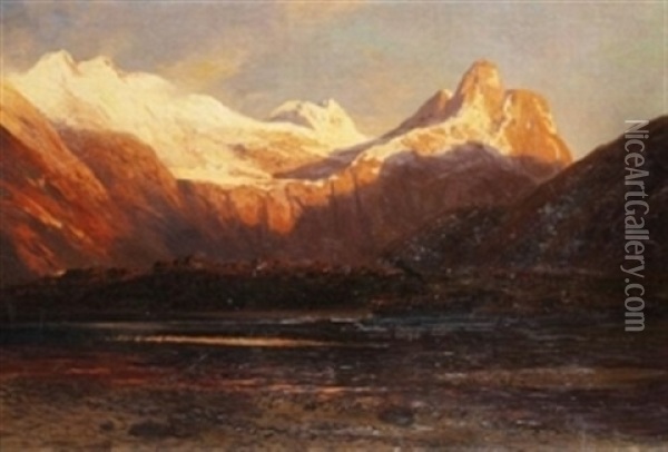 Romsdalshorn Oil Painting - Karl Paul Themistocles von Eckenbrecher
