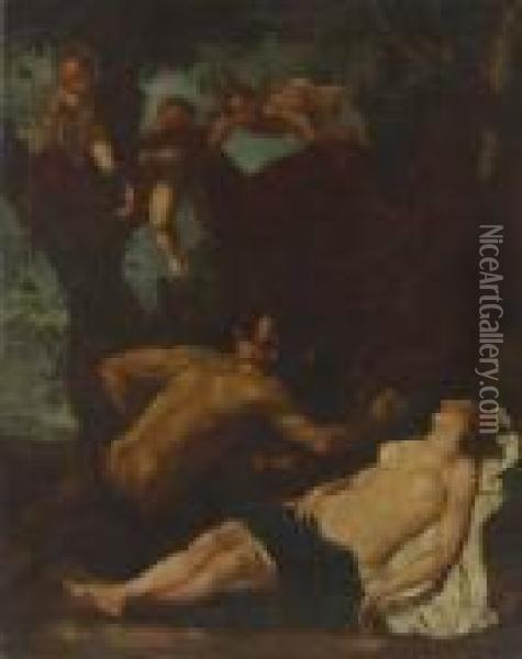 Giove E Antiope Oil Painting - Jacopo (Giacomo) Amigoni