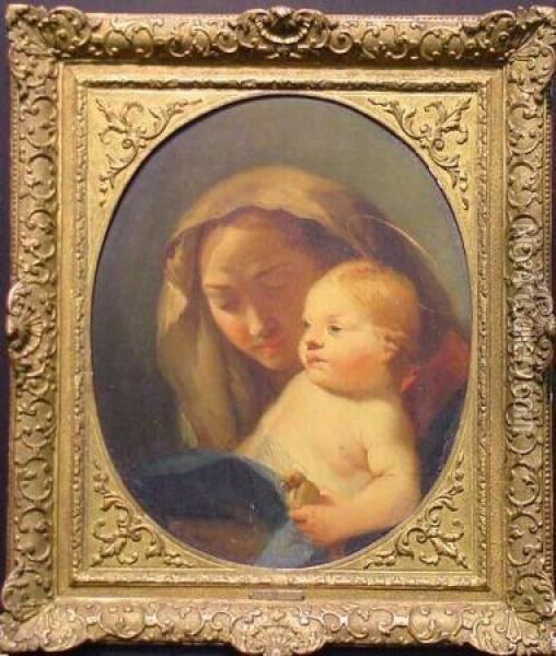 Madonna And Child With Goldfinch Oil Painting - Giovanni Battista Tiepolo