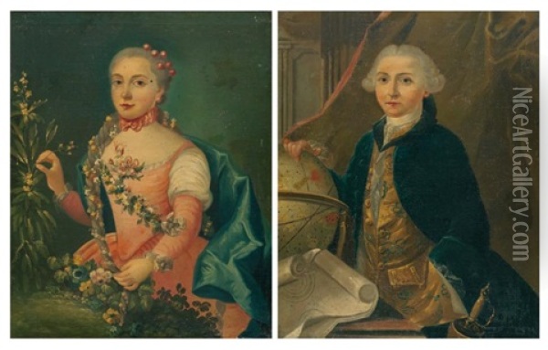 Portrait D'un Gentilhomme (+ Portrait De Sa Femme; Pair) Oil Painting - Claude Arnulphy