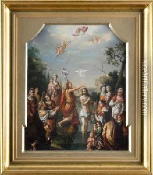 Chrzest W Jordanie Oil Painting - Peter Schmidt