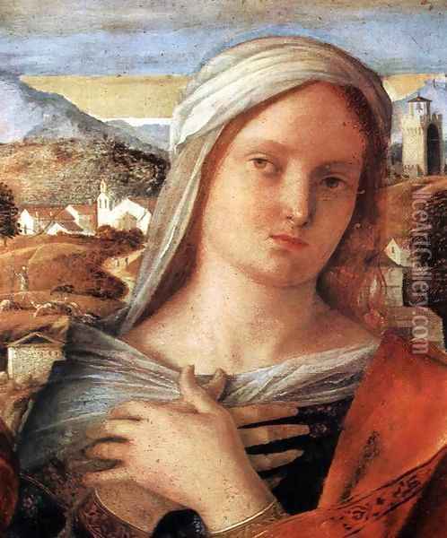 Madonna and Child with St John the Baptist and a Saint (detail) 2 Oil Painting - Giovanni Bellini