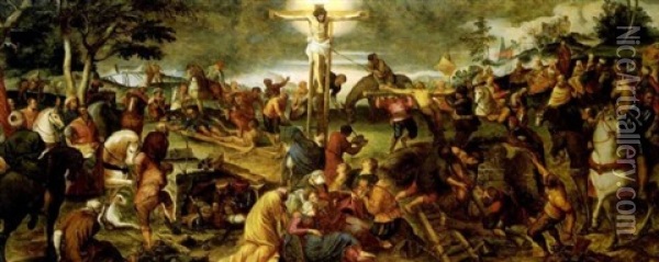 La Crucifixion Oil Painting - Pieter Aertsen