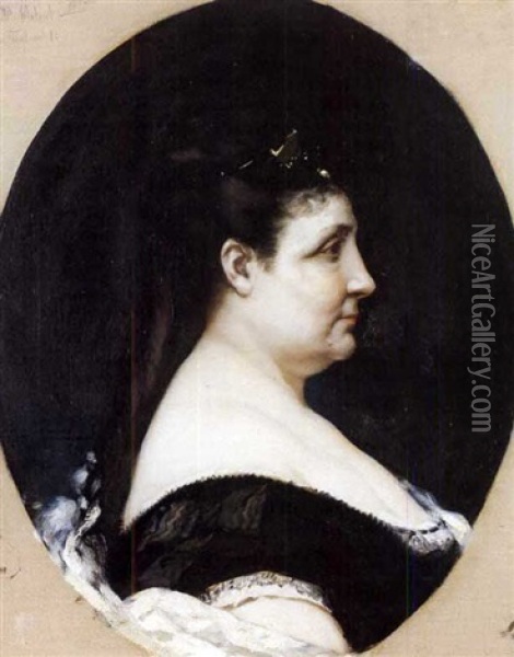 Ritratto Di Madame Hebert Oil Painting - Jean Joseph Benjamin Constant