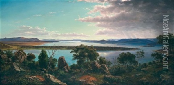 The Great Lake, Tasmania Oil Painting - Eugen von Guerard