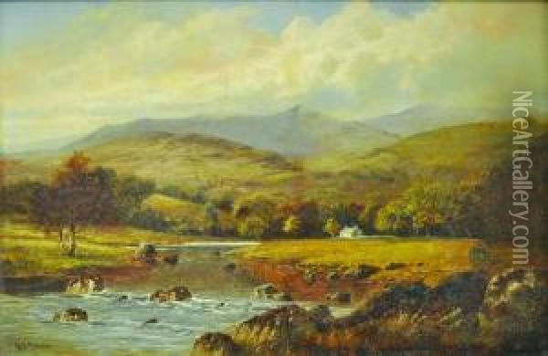 ''on The Liledt' Oil Painting - William Henry Mander