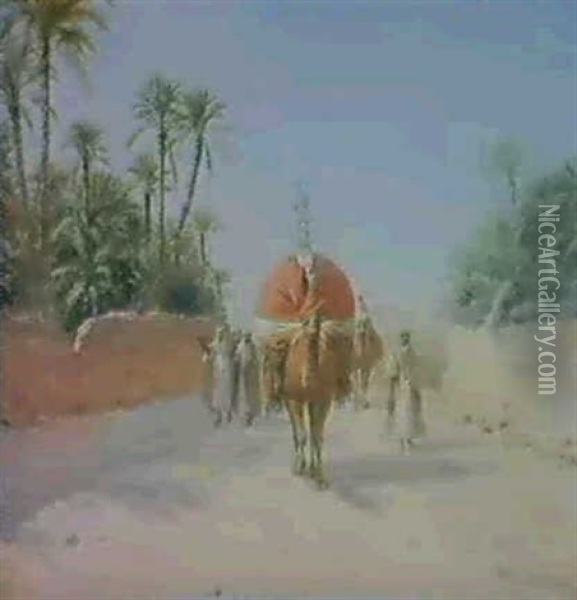 Caravane A Bou-saada Oil Painting - Paul Jean Baptiste Lazerges