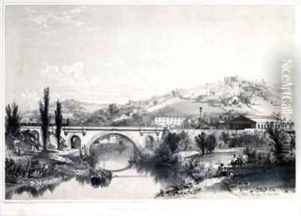 St. James's Bridge and Station, Bath Oil Painting - John Cooke Bourne