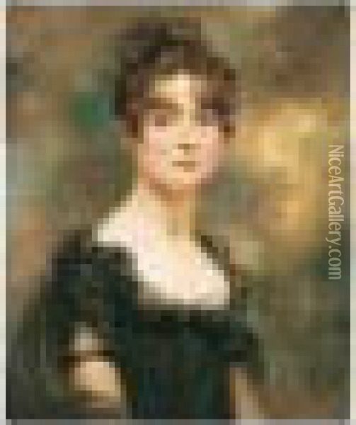 Portrait Of Harriet Leonard Bull Oil Painting - Arthur William Devis