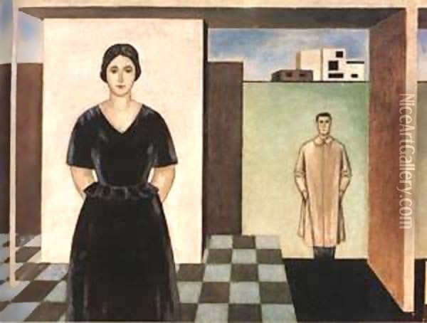 Architect Forbat and his Wife 1924 Oil Painting - Piere-Paul Prudhon