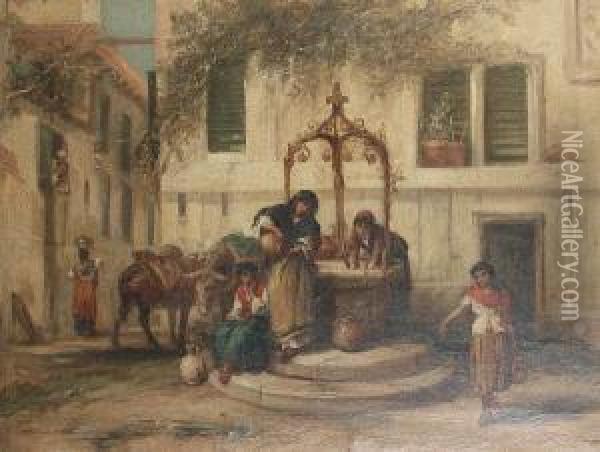 Spanish Village Oil Painting - Thomas Kent Pelham