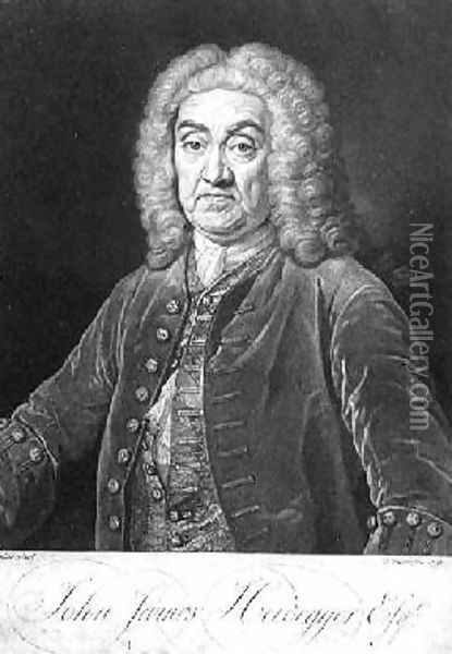 Portrait of John James Heidegger 1666-1749 Oil Painting - Jean Baptiste van Loo
