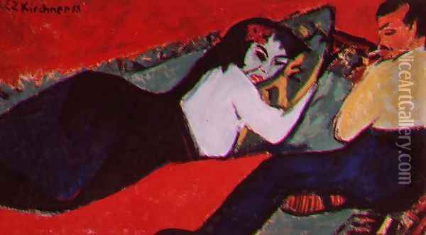 Recumbent Woman Oil Painting - Ernst Ludwig Kirchner