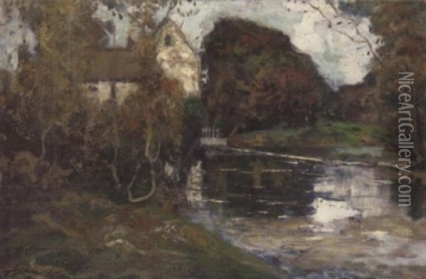 The Mill Pond Oil Painting - Grosvenor Thomas