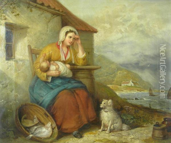 The Young Fishwife Oil Painting - Alexander Leggett