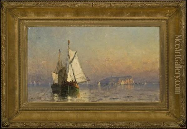 Distant View Of Seguin Oil Painting - Walter Franklin Lansil