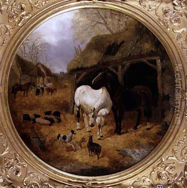 Farmstead, 1851 Oil Painting - John Frederick Herring Snr