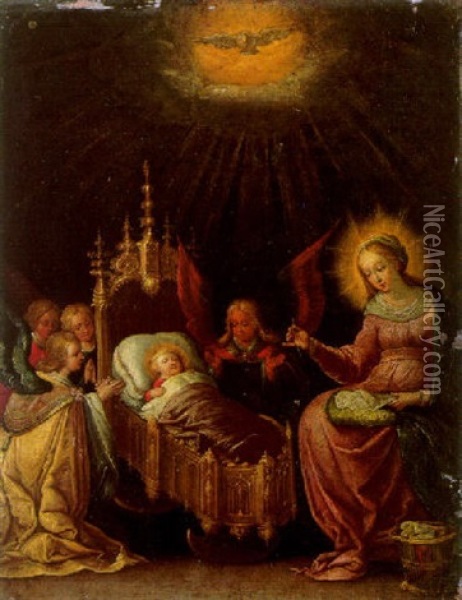 The Nativity Oil Painting - Cornelis de Baellieur the Elder