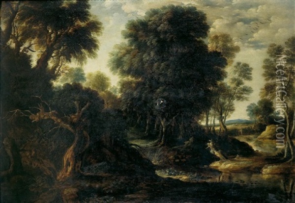 Paisaje Oil Painting - Jacob Van Ruisdael