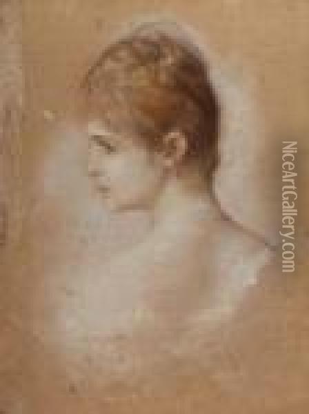 Portrait Der Prinzessin Elvira Von Bayern Oil Painting - Franz von Lenbach
