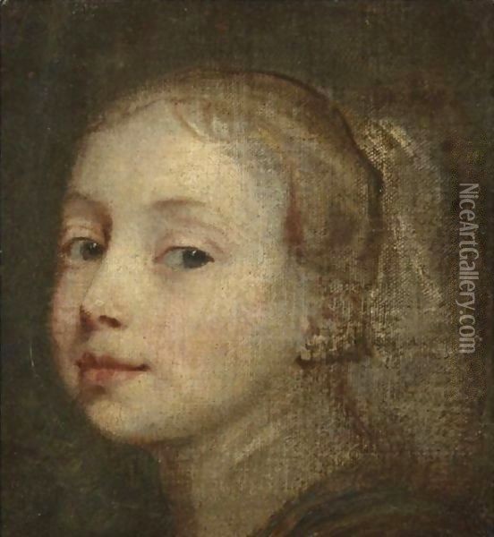 Head Of A Young Girl Oil Painting - Sir Anthony Van Dyck