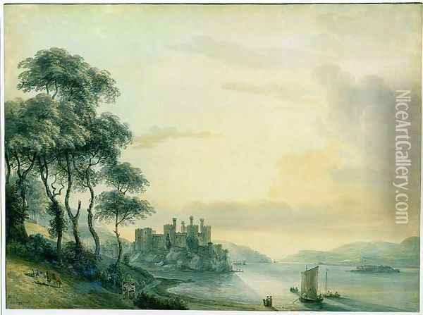 Conway Castle, 1789 Oil Painting - Paul Sandby