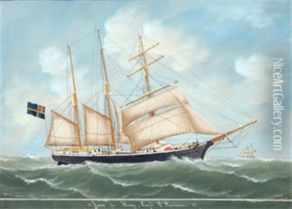 Jerso From Harg, Capt G. Sundman Oil Painting - Edwin Hugo Laschke