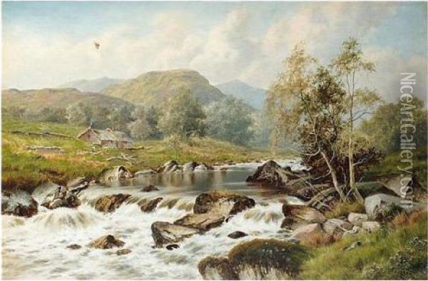 On The Lledr, Bettws-y-coed Oil Painting - William Henry Mander