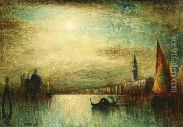 Venice At Night Oil Painting - George Henry Bogert