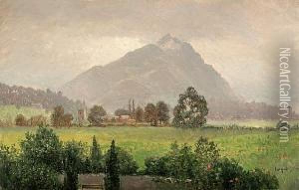 Landscape With Mountain Oil Painting - Walter Launt Palmer