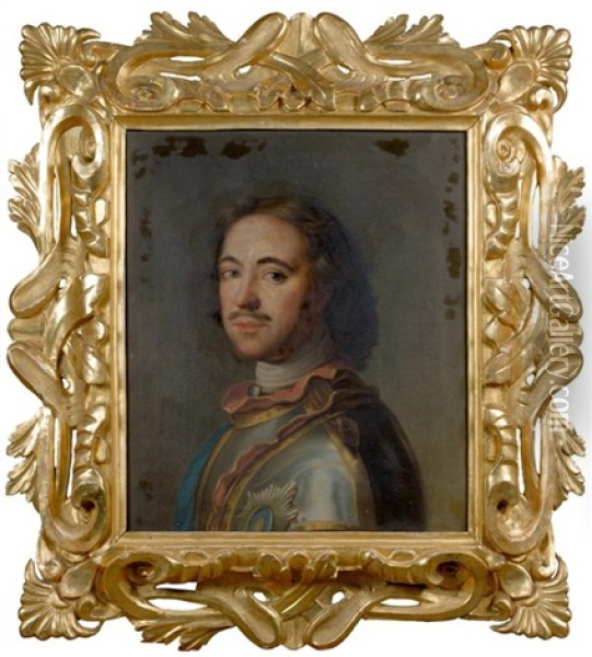 Portrait Du Tsar Pierre Le Grand Oil Painting - Jean Marc Nattier