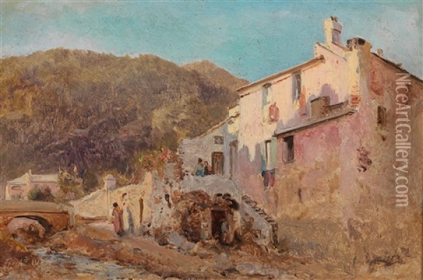 Scene Of Alassio, Italy Oil Painting - Richard Whatley West