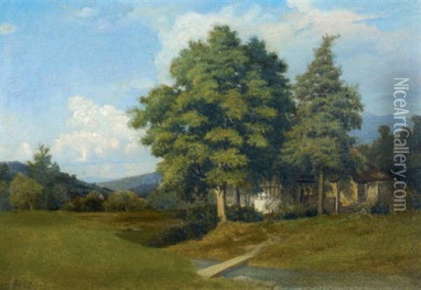 Die Muhle Am Nonotzbach In Luzern Oil Painting - Jost Schnyder von Wartensee