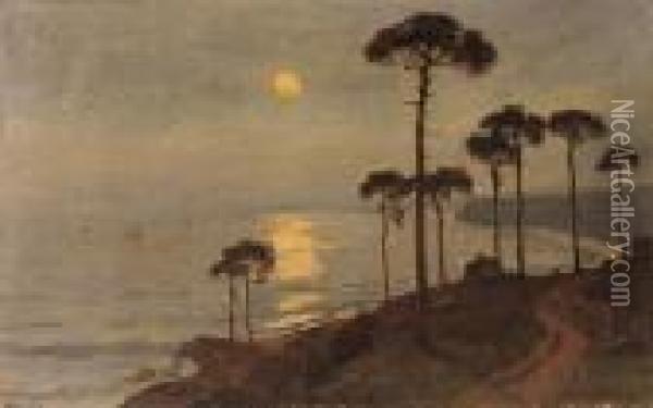 A Pearly Evening, Monterey Oil Painting - William Wendt
