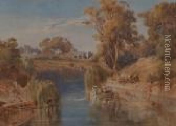 The Yarra River Near Hawthorn 1870 Oil Painting - Abraham Louis Buvelot