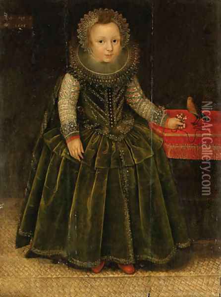 Portrait of a young Girl Oil Painting - Marcus The Younger Gheeraerts