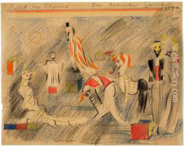 Ballett Der Clowns. Das Komischeballett Oil Painting - Oskar Schlemmer