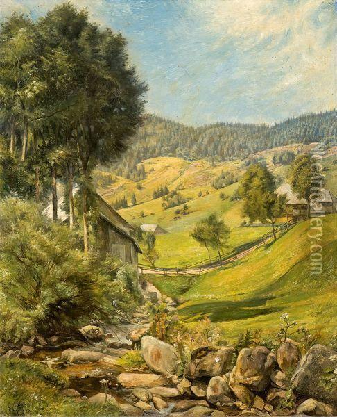 South German Landscape Oil Painting - Hans Dressler