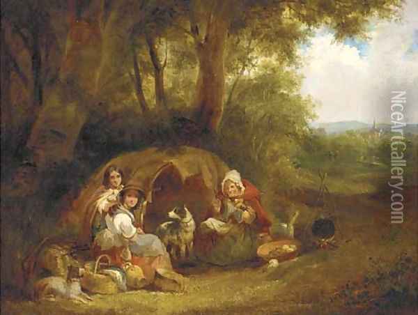 The gypsy encampment 3 Oil Painting - William Joseph Shayer