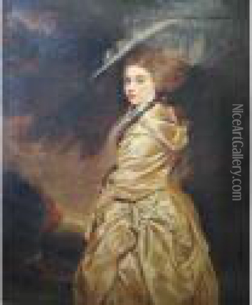 Portrait Of Lady Henrietta Herbert Oil Painting - Sir Joshua Reynolds