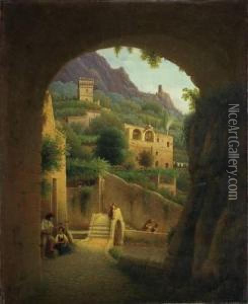 Italienische Landschaft Oil Painting - Wilhelm Brucke