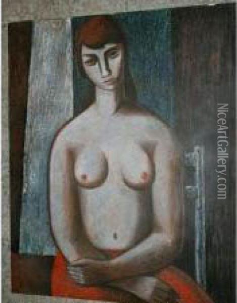 Jeune Femme Nue En Buste Oil Painting - Alfred Justitz
