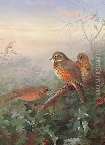 Out in the Cold Oil Painting - Archibald Thorburn